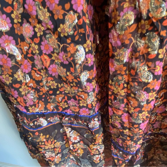 Kobi Halperin NEW High-Low Hi Lo Vanessa Dress Strappy Floral Metallic - Picture 11 of 16